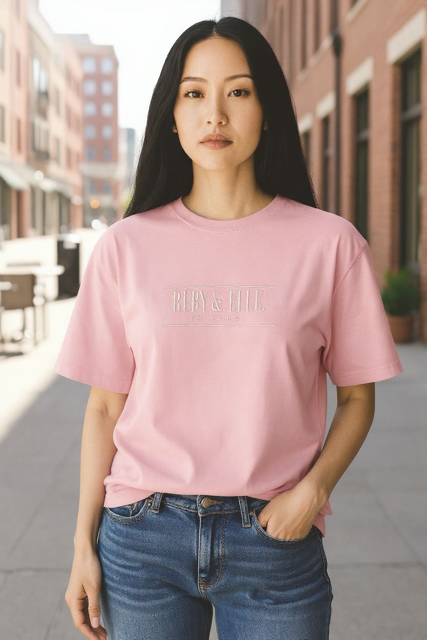 Sky Blue Embroidered T-Shirt | Womens