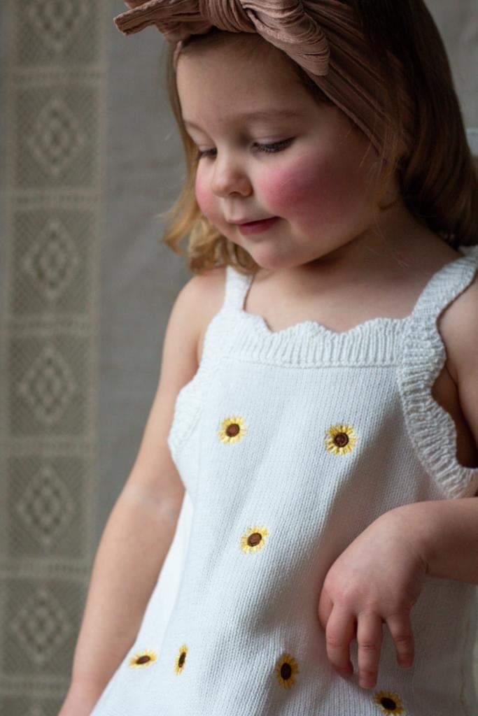 Sunflower Dress | Cotton Embroidered