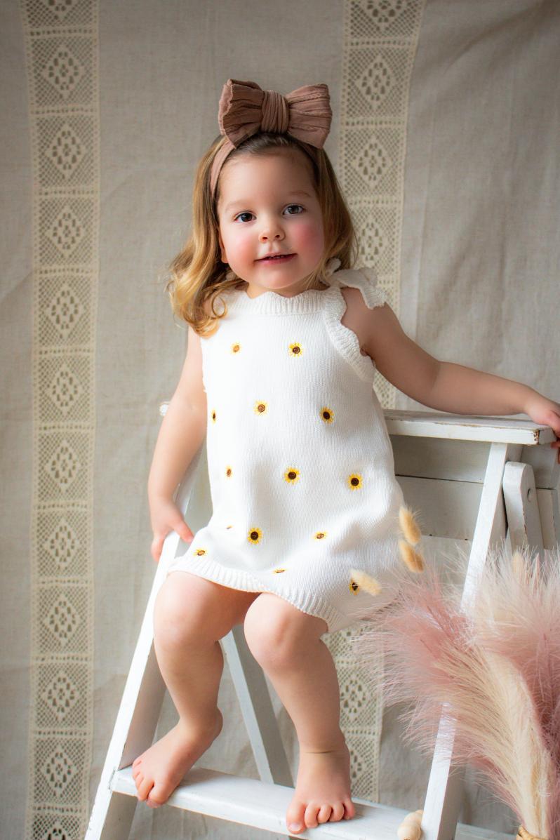 Sunflower Dress | Cotton Embroidered