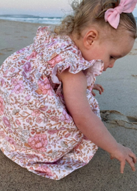 Ava Kids Dress & Hairclip|Cotton/Linen