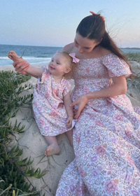 Ava Kids Dress & Hairclip|Cotton/Linen