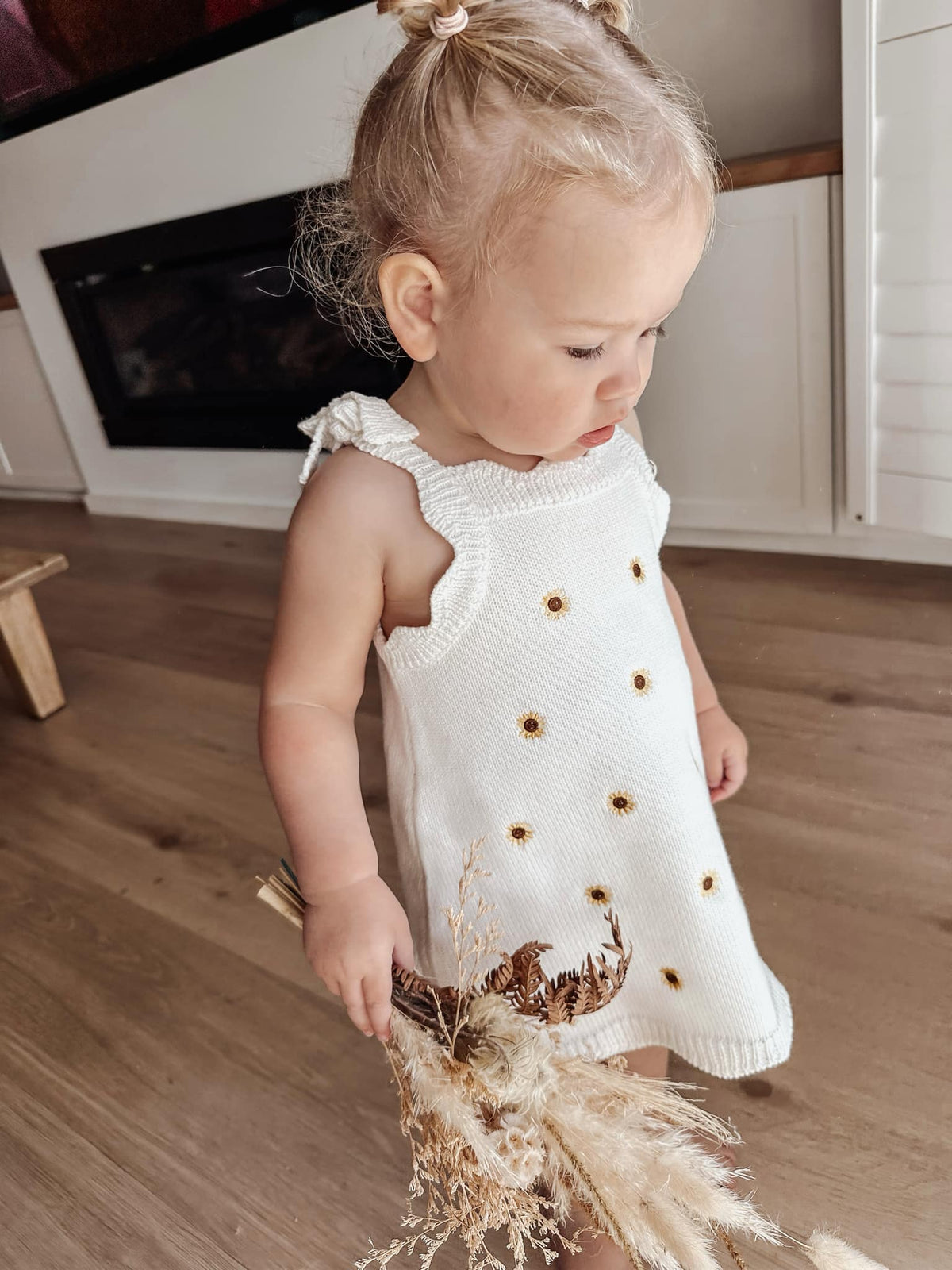 Sunflower Dress | Cotton Embroidered