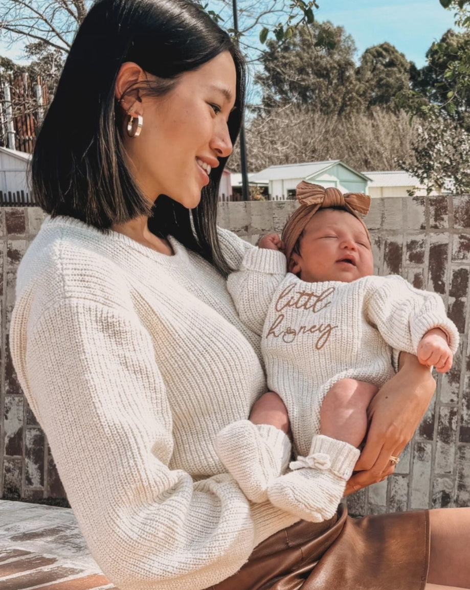 Honey Womens Crop Sweater (Oat)