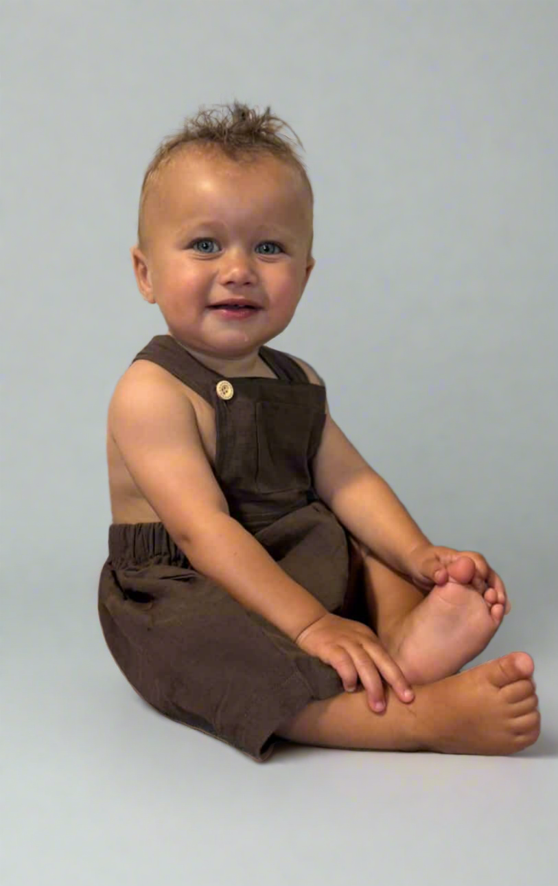Chocolate Overalls | Bamboo Cotton (reduced due to a small mark on material)