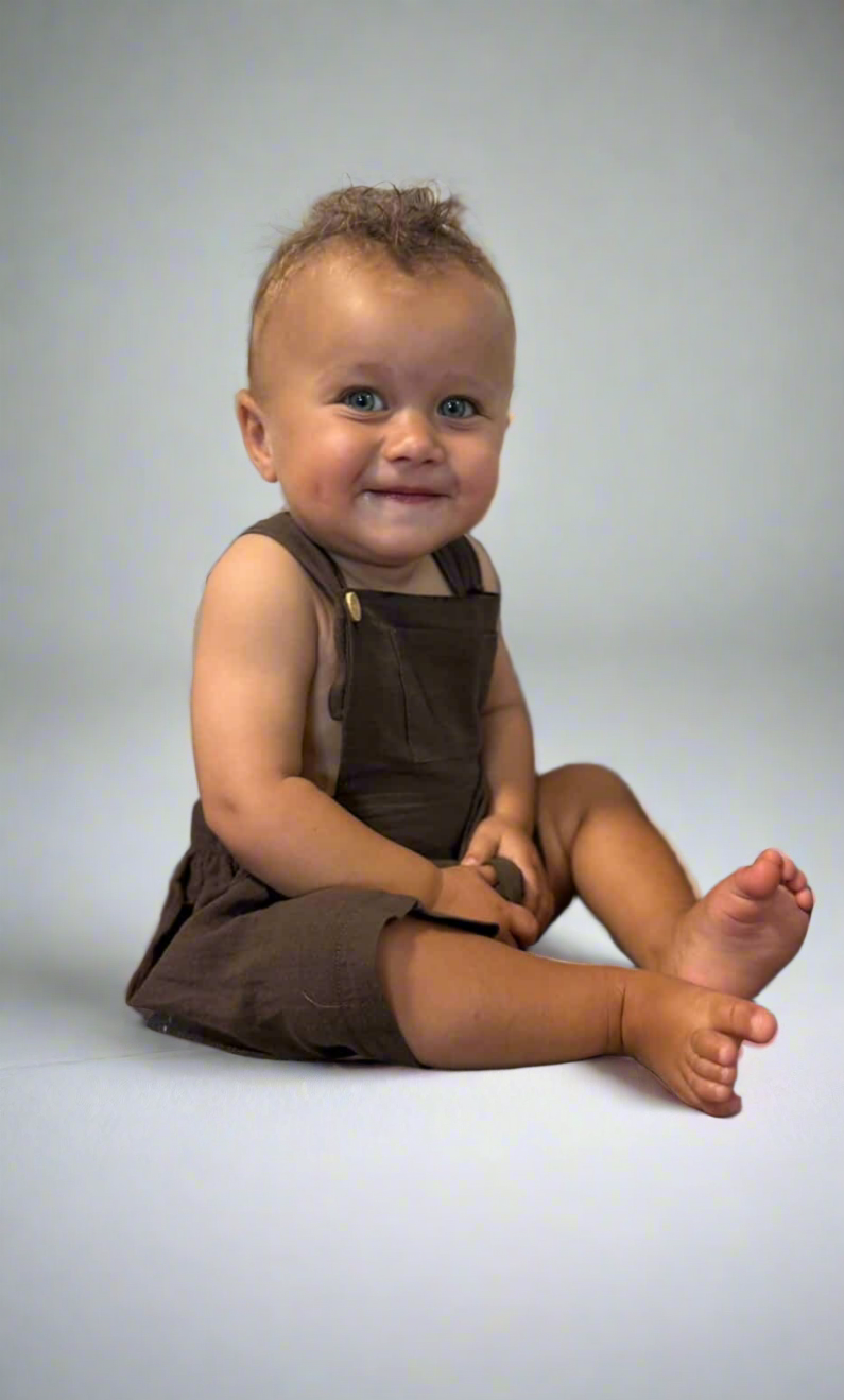 Chocolate Overalls | Bamboo Cotton (reduced due to a small mark on material)