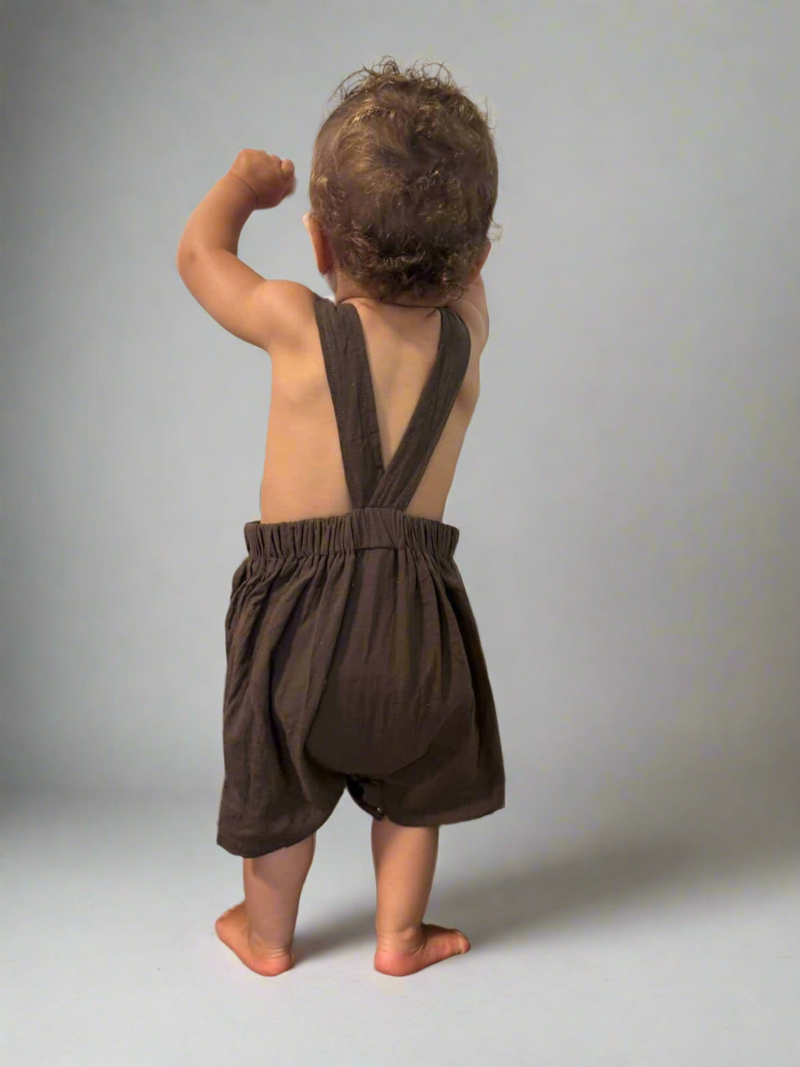 Chocolate Overalls | Bamboo Cotton (reduced due to a small mark on material)