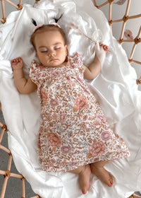 Ava Kids Dress & Hairclip|Cotton/Linen