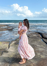 Ava Kids Dress & Hairclip|Cotton/Linen