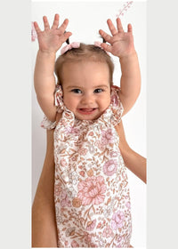Ava Kids Dress & Hairclip|Cotton/Linen