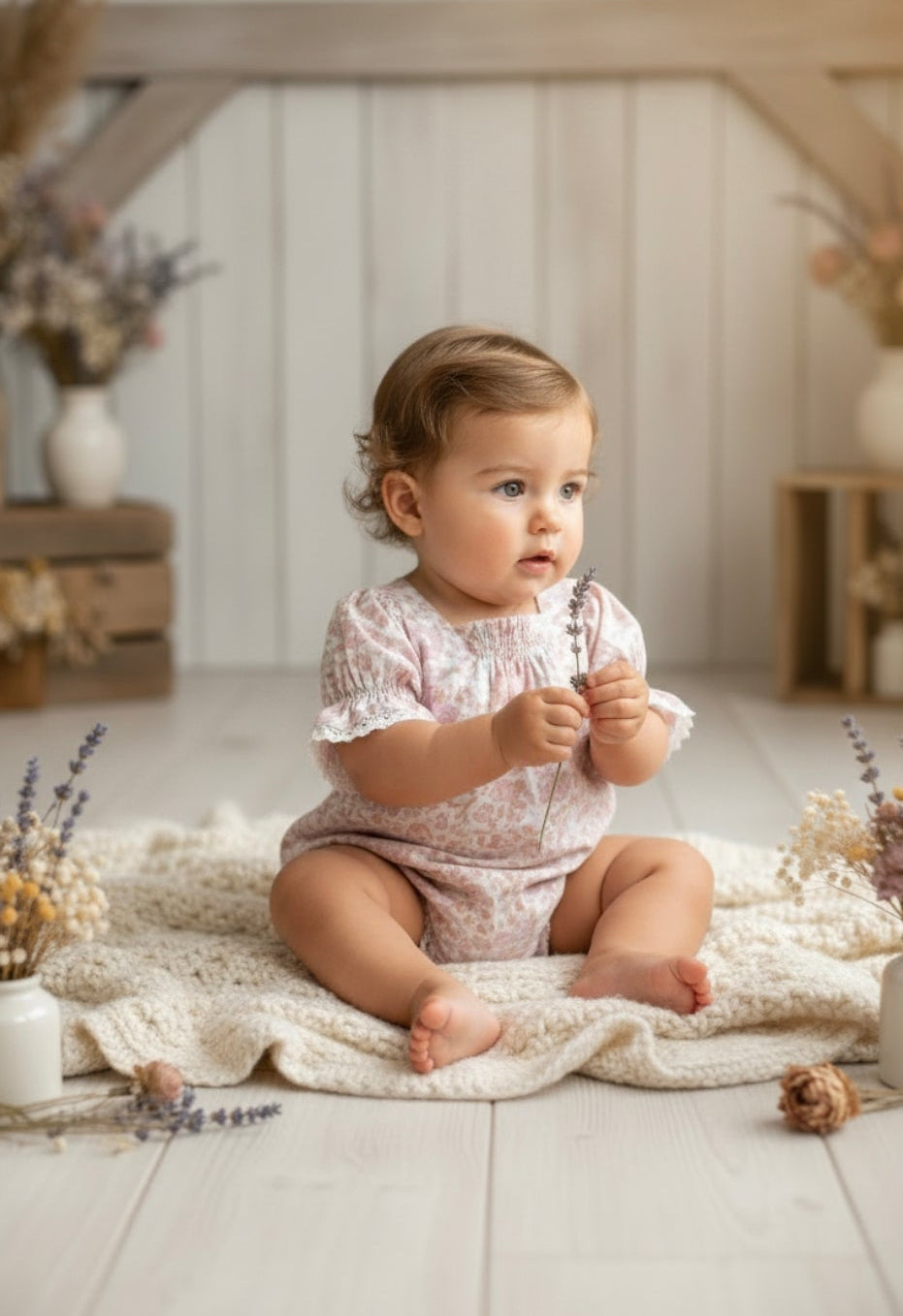 Ava Baby Romper |Cotton/Linen