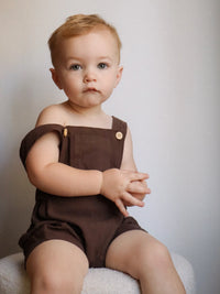 Chocolate Overalls | Bamboo Cotton (may have small marks on material)