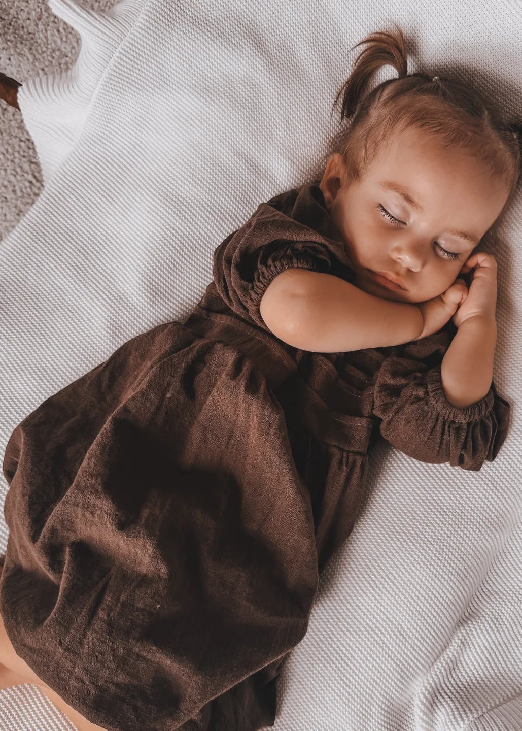 Bubble Chocolate Kids Dress & Hairclip | Bamboo Cotton