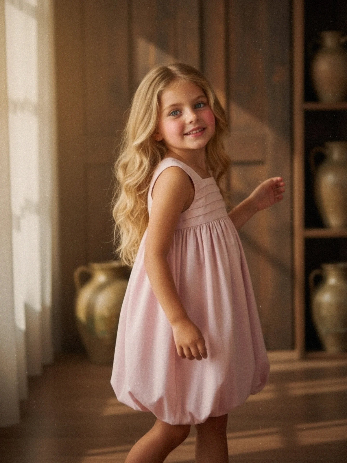 Bubble Strawberry Kids Dress + Hairclip | Bamboo Cotton