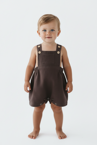 Chocolate Overalls | Bamboo Cotton (reduced due to marks on material)