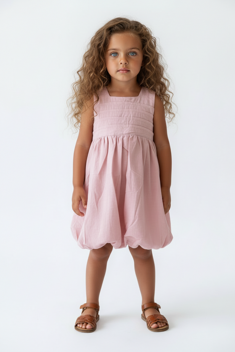 Bubble Strawberry Kids Dress & Hairclip | Bamboo Cotton