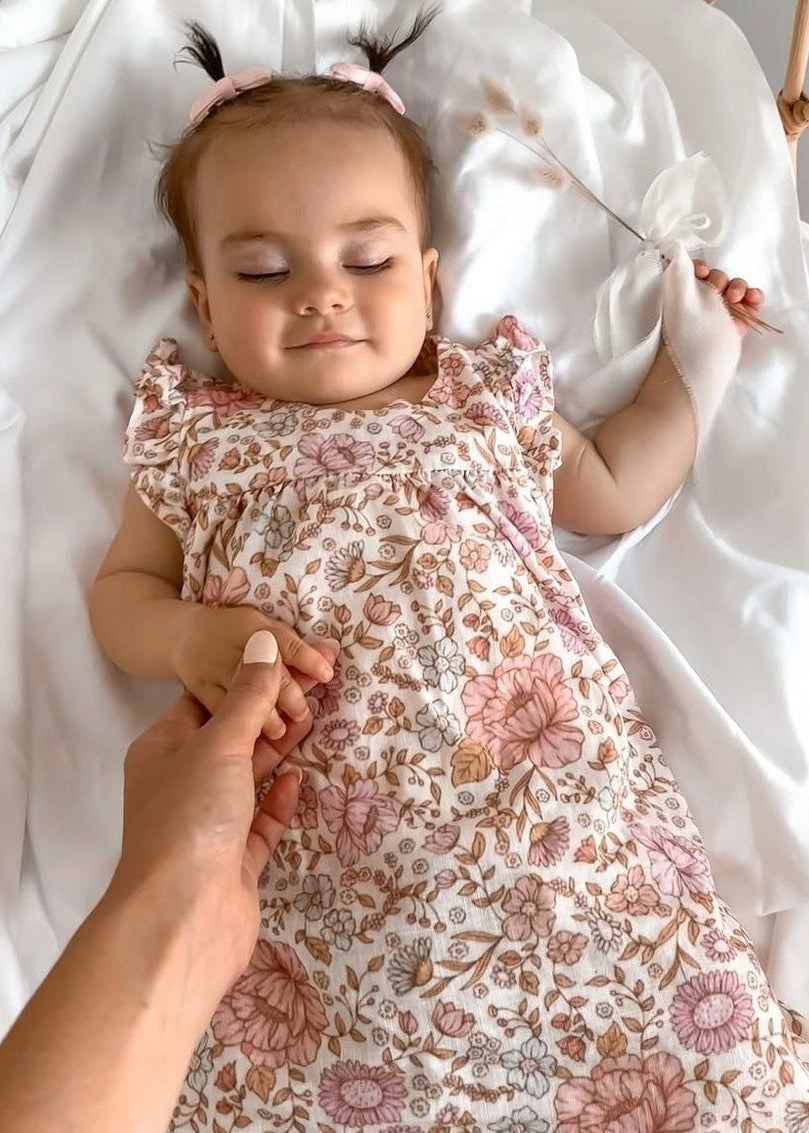 Ava Kids Dress & Hairclip|Cotton/Linen