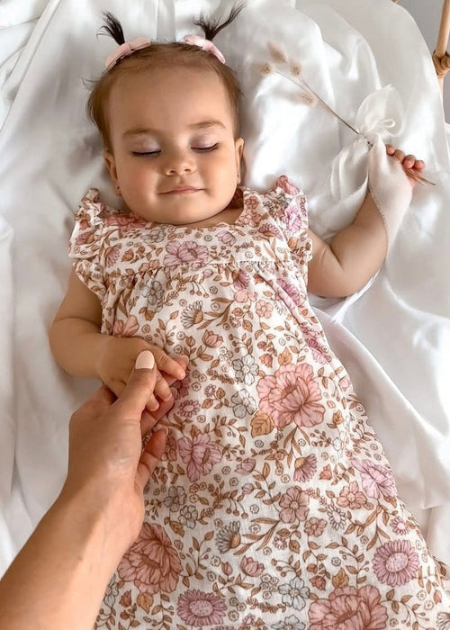 Ava Kids Dress & Hairclip|Cotton/Linen