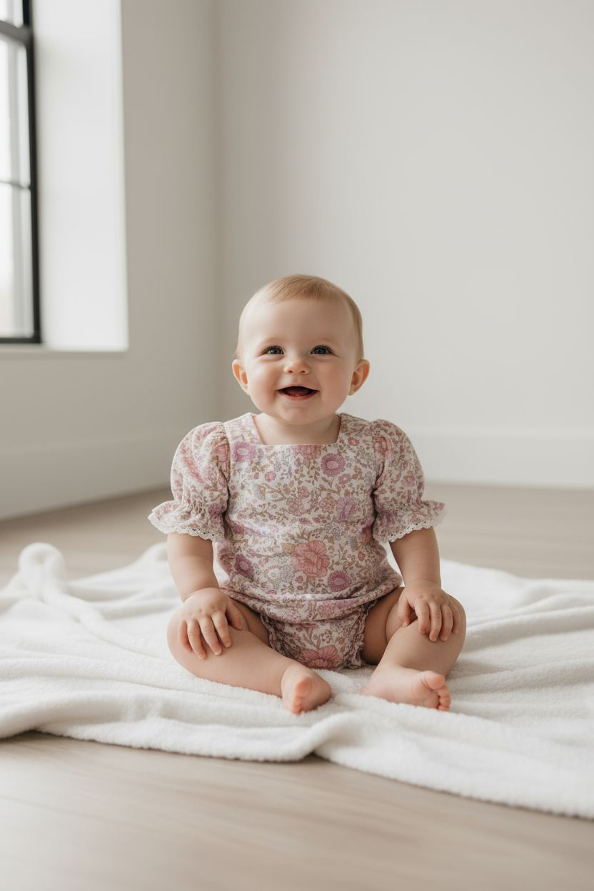 Ava Baby Romper |Cotton/Linen