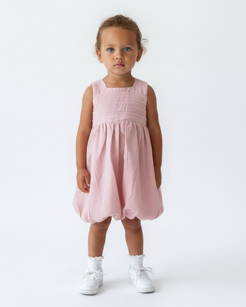 Bubble Strawberry Kids Dress & Hairclip | Bamboo Cotton