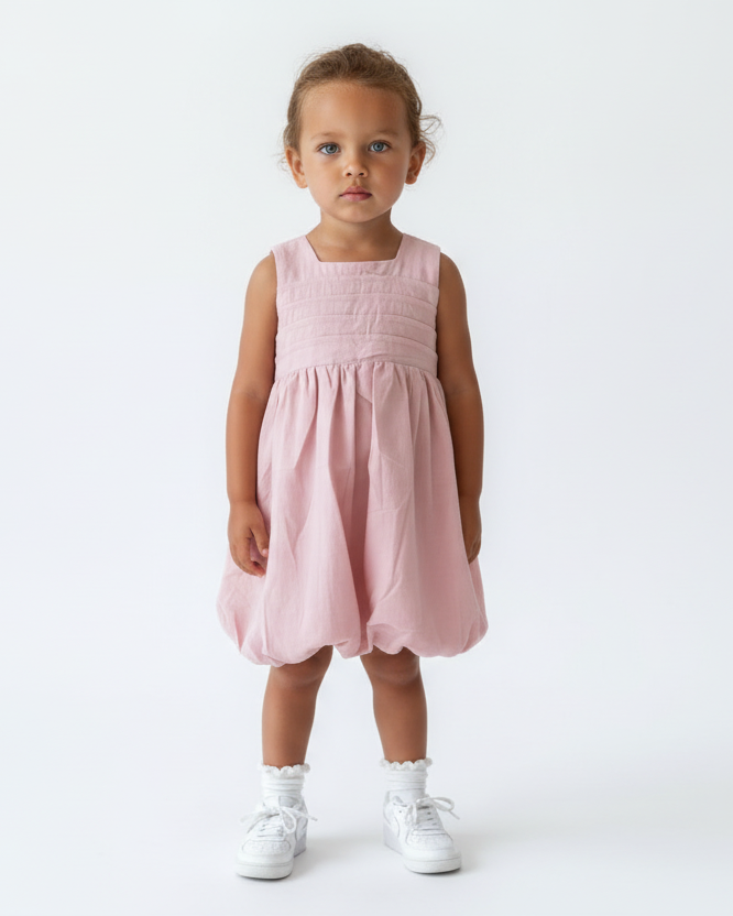 Bubble Strawberry Kids Dress & Hairclip | Bamboo Cotton