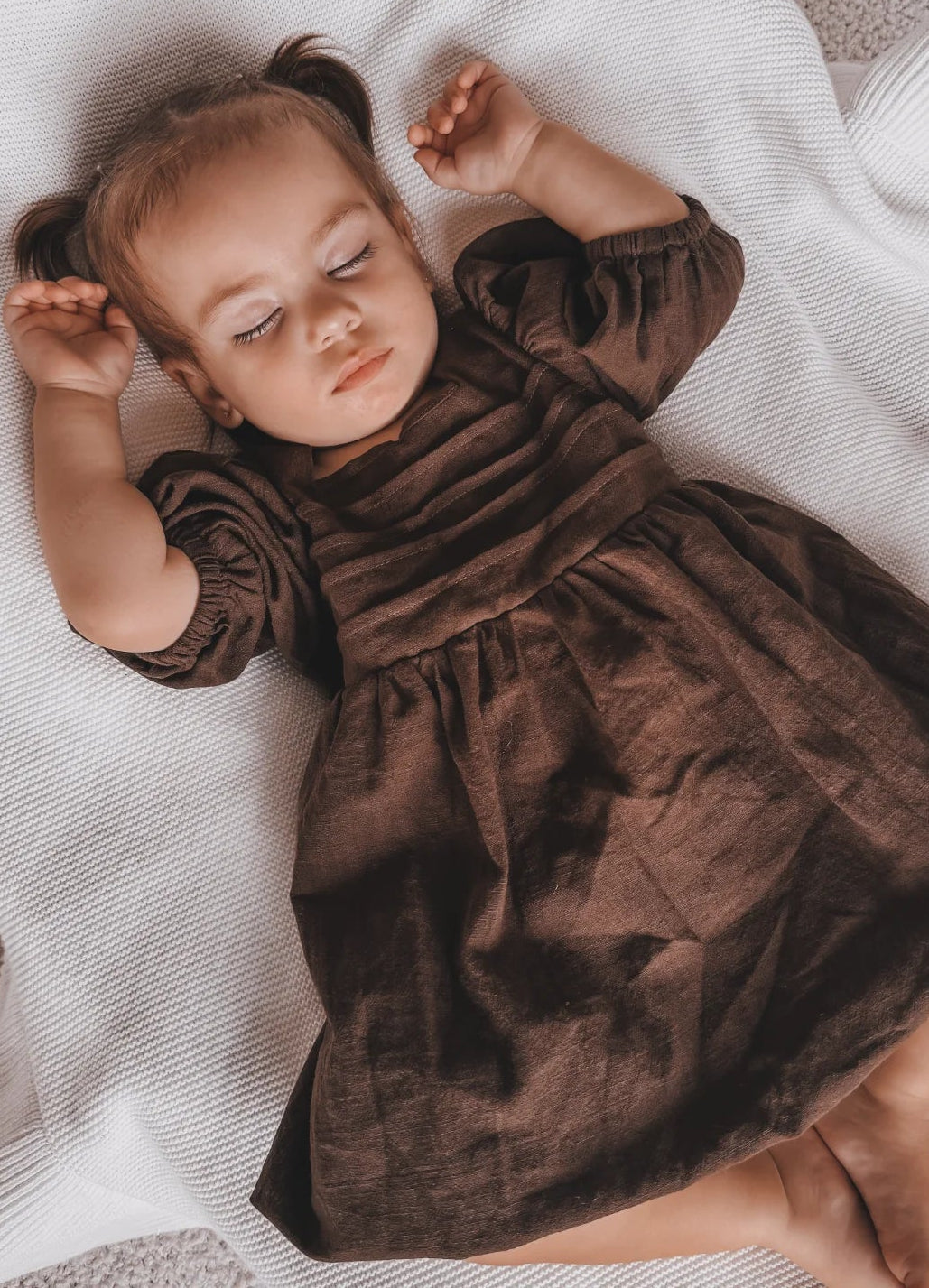 Bubble Chocolate Kids Dress & Hairclip | Bamboo Cotton