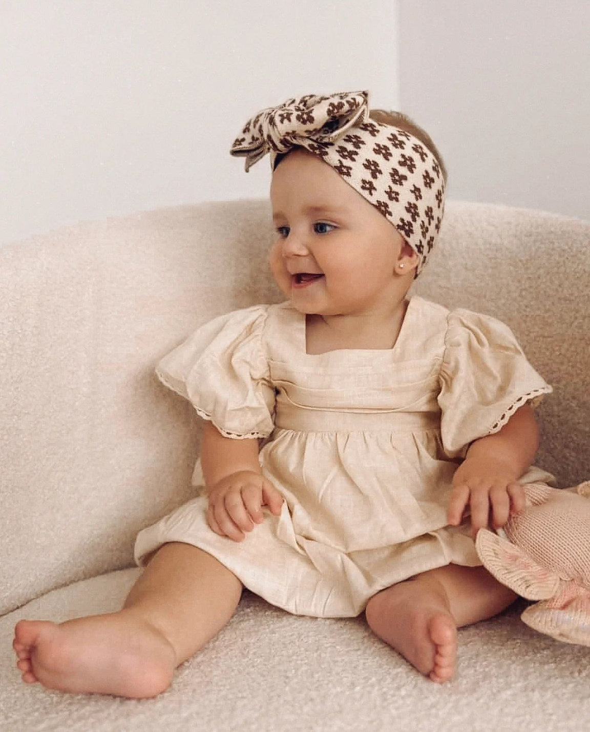 Bubble Vanilla Kids Dress & Hairclip | Linen