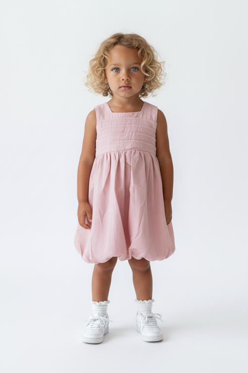 Bubble Strawberry Kids Dress & Hairclip | Bamboo Cotton