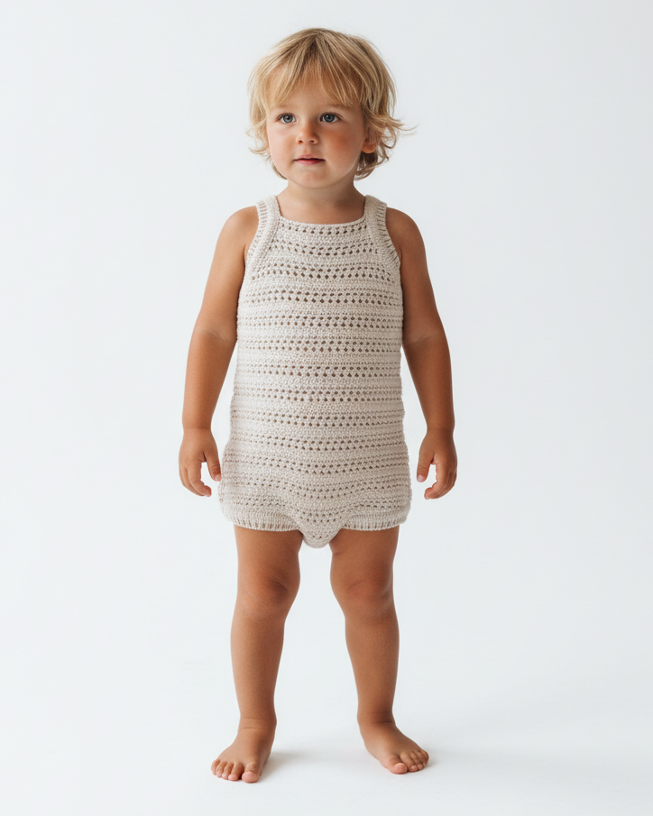 Sand Unisex Romper | Cotton Crochet