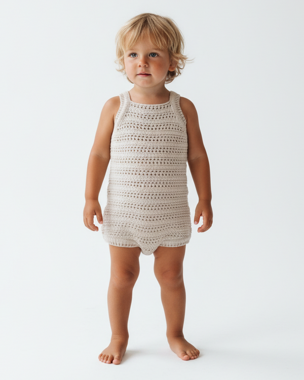 Sand Unisex Romper | Cotton Crochet