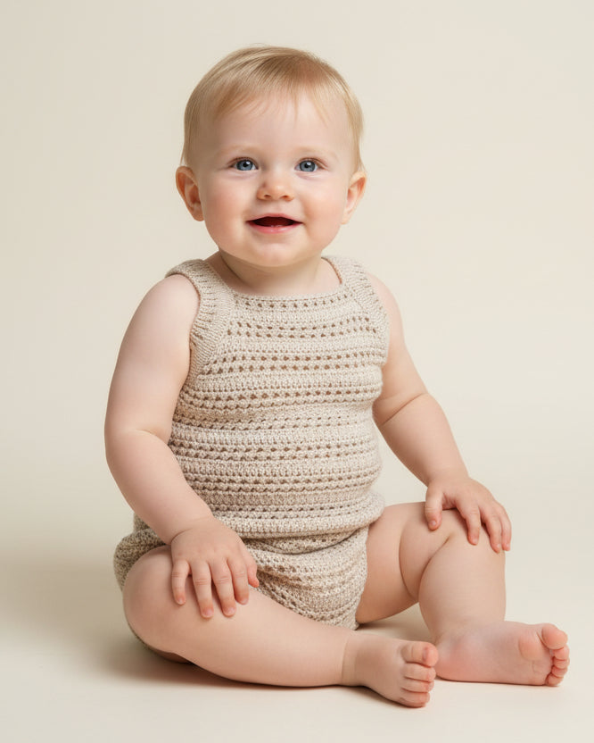 Sand Unisex Romper | Cotton Crochet