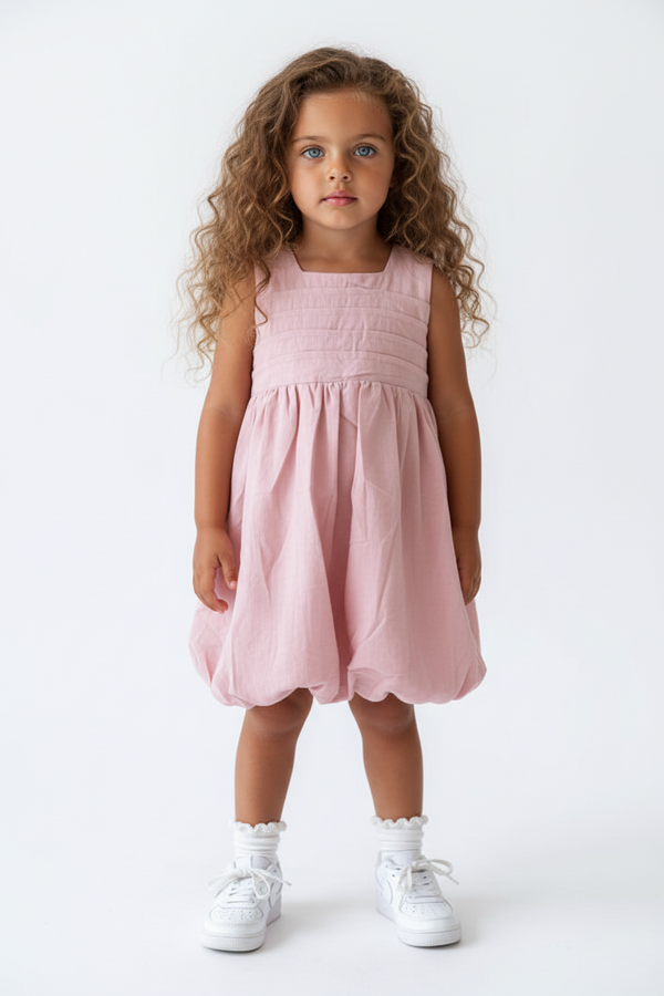 Bubble Strawberry Kids Dress & Hairclip | Bamboo Cotton
