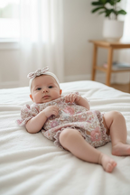 Ava Baby Romper |Cotton/Linen